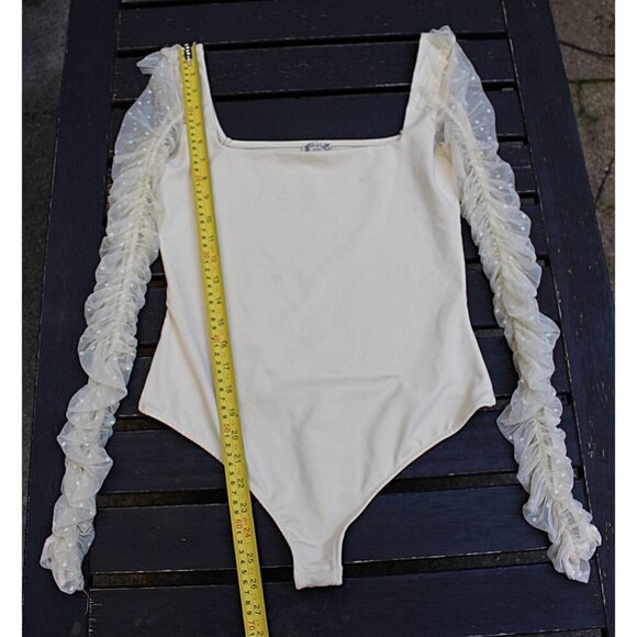 Free People Intimately - "Must Be Love" Bodysuit in color Ivory, Med, Excellent - Picture 7 of 11